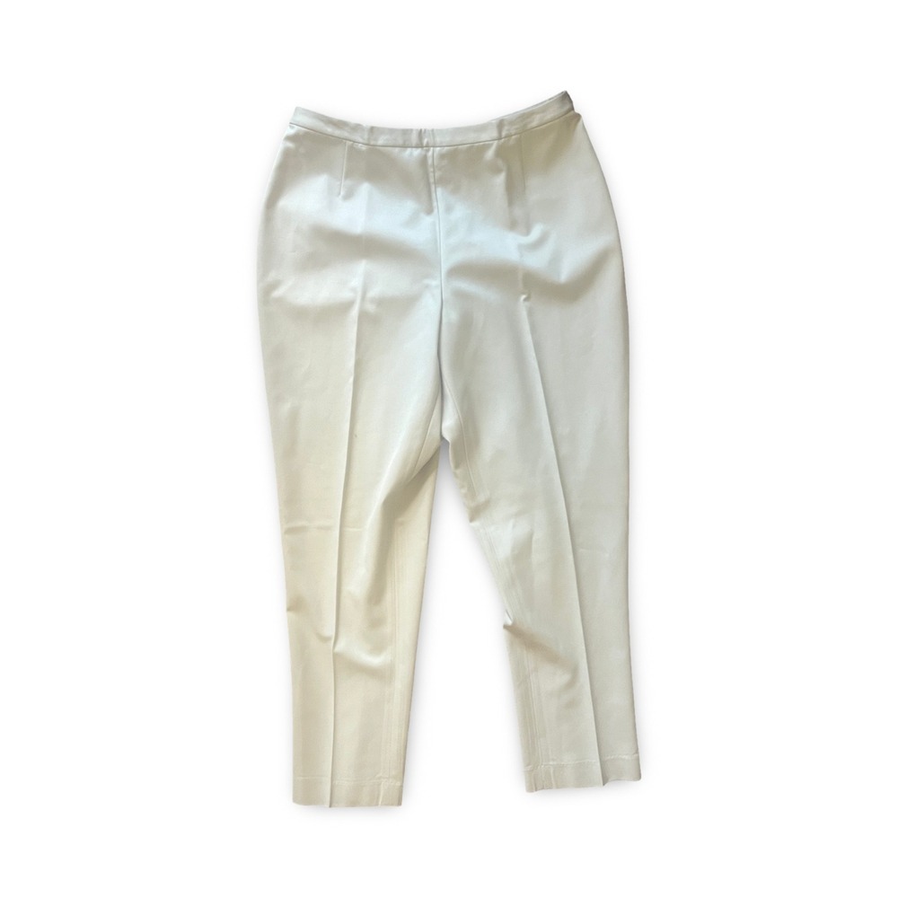 Lands' End Women's Beige Tan Dress Slacks Pleated Wool Pants Size 14 P